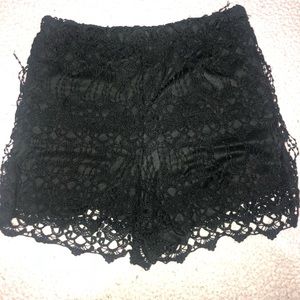 Charlotte Russe Black high waisted lace shorts
